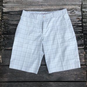 Nike Golf Dri-Fit Athletic Shorts Gray Plaid 32